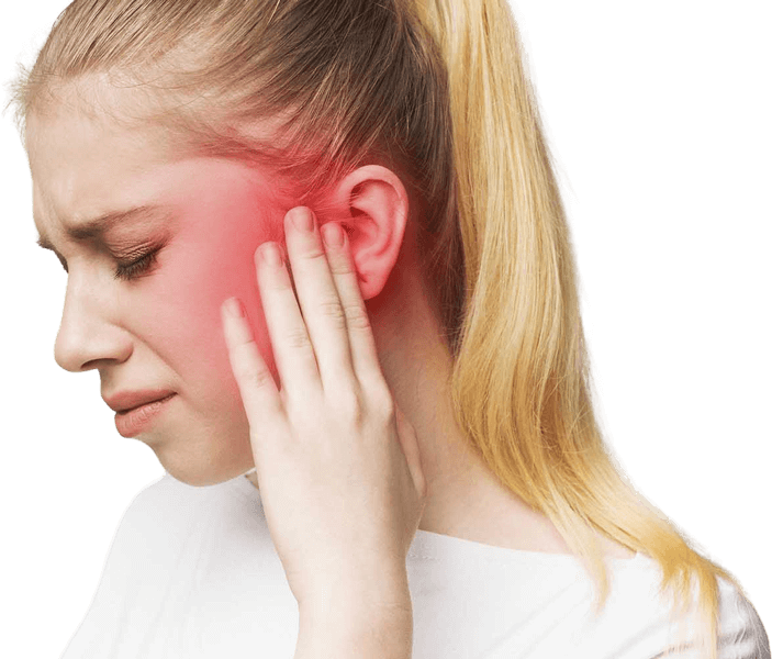 Pessoa com dor no ouvido